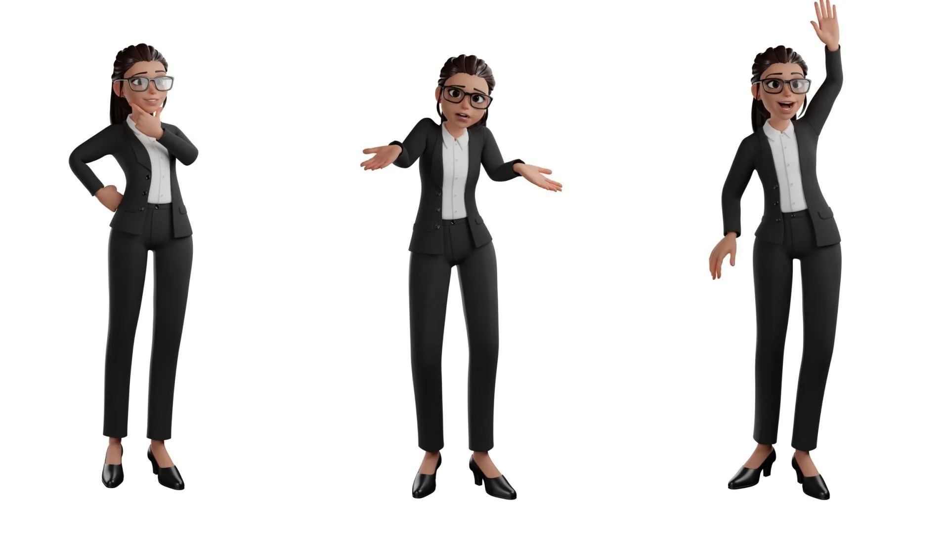 Secretary Business Woman Character 3D animation showcase